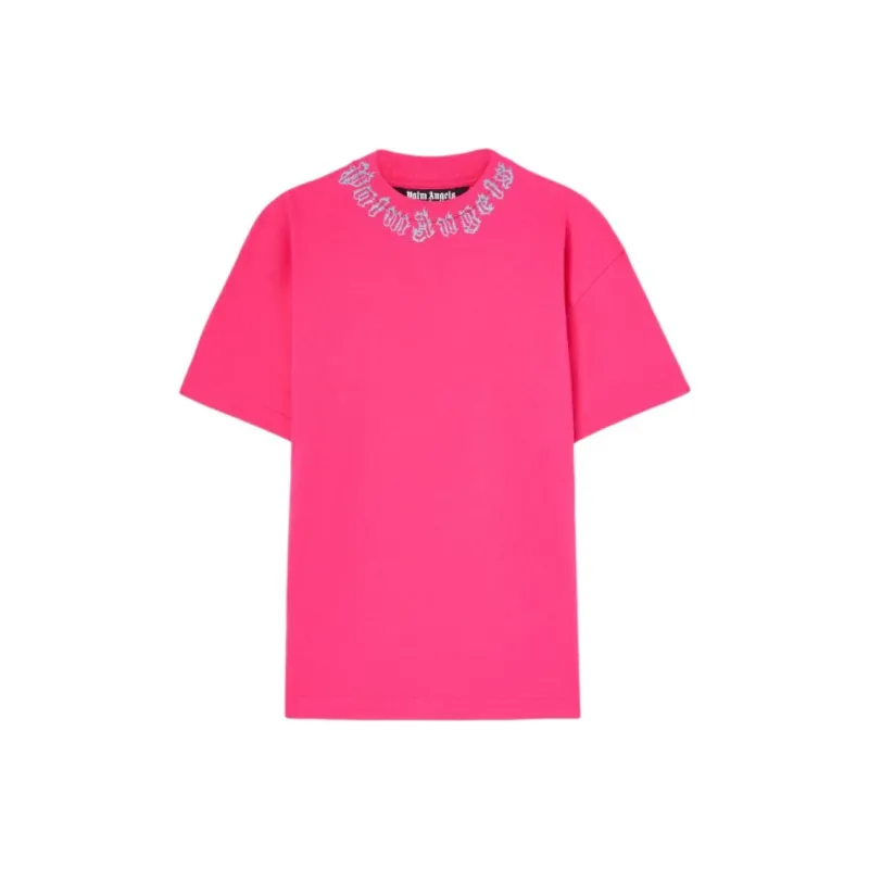 PALM ANGELS Logo Printed Short Sleeved T Shirt-0