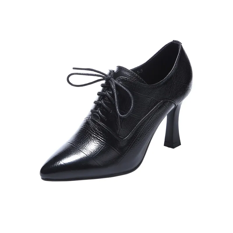 Devanro Slim Heel High Heels 7.0cm Women's Black-0