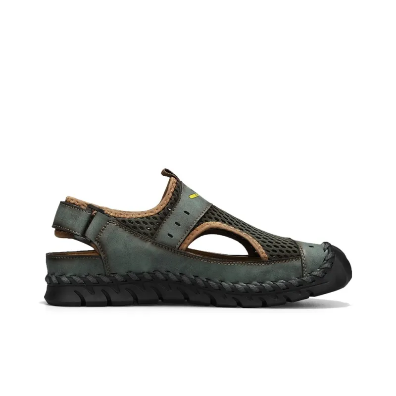 TOMAY Beach Sandals Men Black/Brown/Green-1