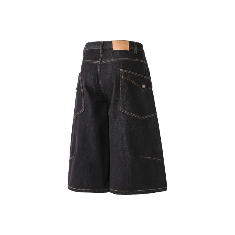 VINMUK Denim Shorts Unisex Black-3