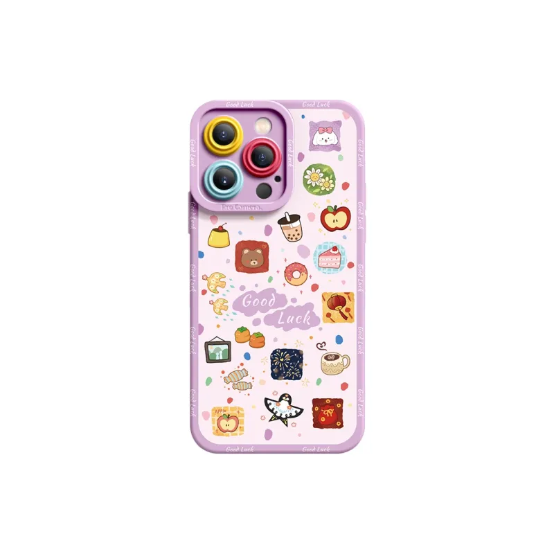 I Create My Art Silicone Material Lucky Small Item Phone Case Compatible With Apple 16/15/14/13/12/11 Series Cute Style-9