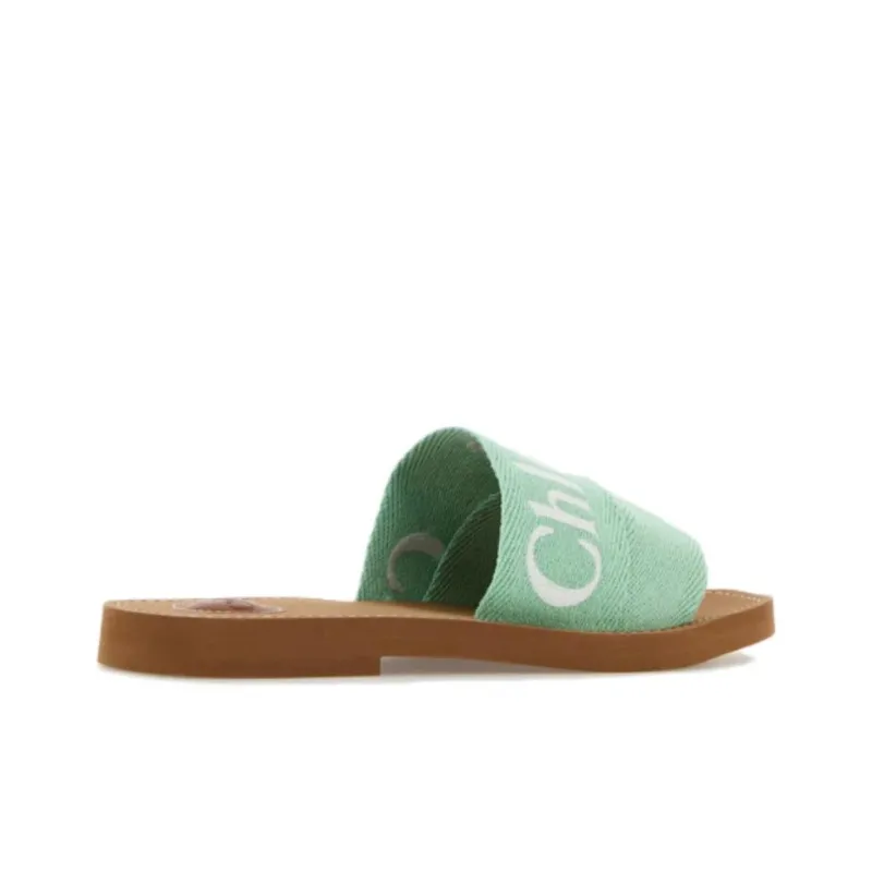 Chloe Woody Slide Slippers Women's Green-4