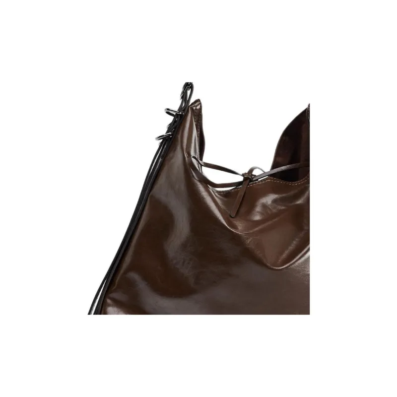 ZARA Polyurethane Handbag Shoulder Bag Women's Brown-4