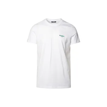 BALMAIN Logo appliqué Cotton T shirt