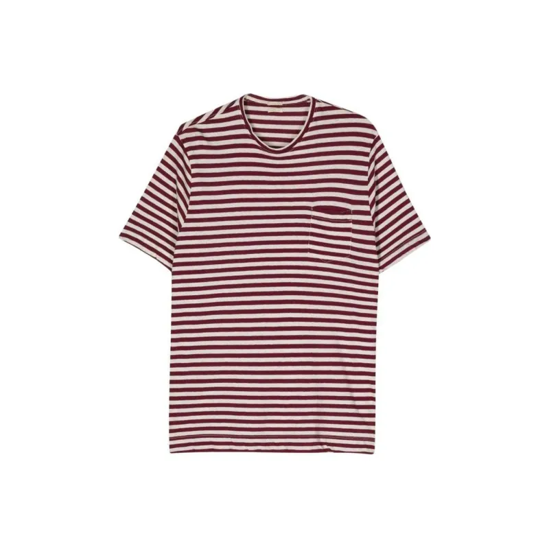 Massimo Alba Striped Cotton-linen-blend T-shirt-0