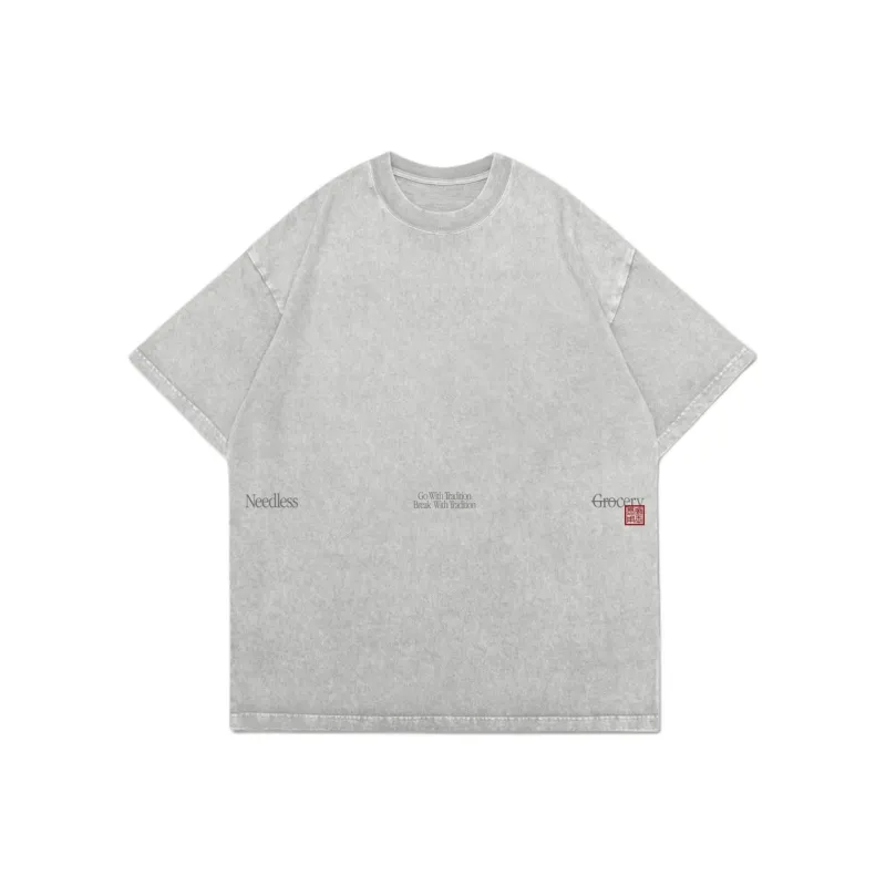 Needles GROCERY Collaboration T-Shirts Unisex Cool Gray-0