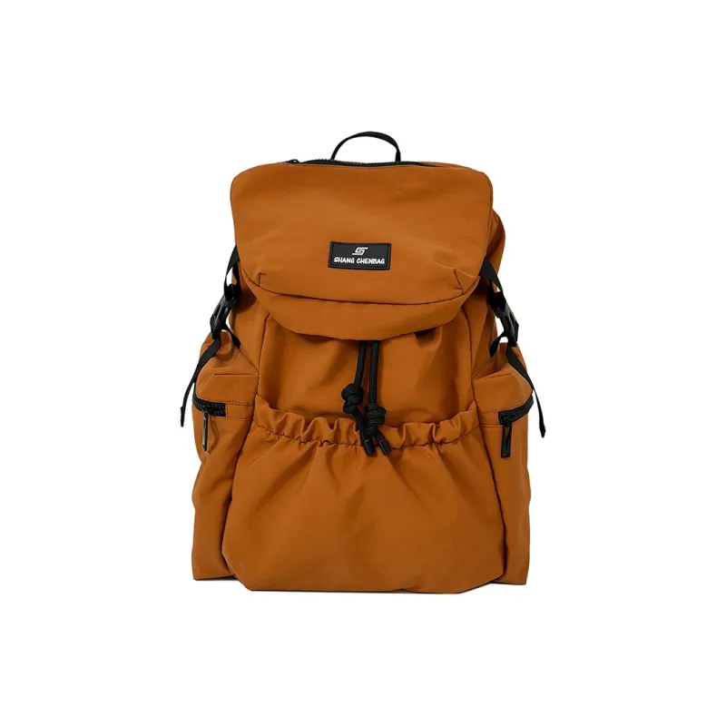 Yalu Nylon Backpacks Backpack Unisex Ecru/Light Gray/Black/Orange/Khaki-14