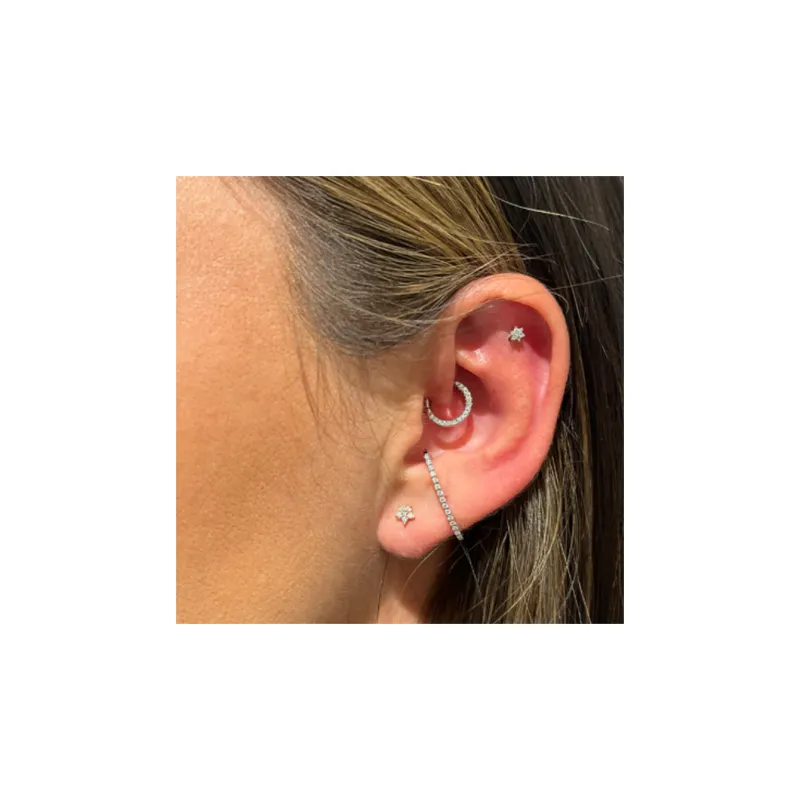 MARIA TASH 18K White Gold Diamond 14K White Gold Stud Earrings Unisex Silver-2