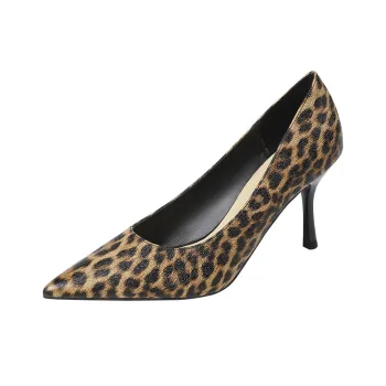 KATHRYN WILSON Slim Heel High Heels Women's Leopard Print