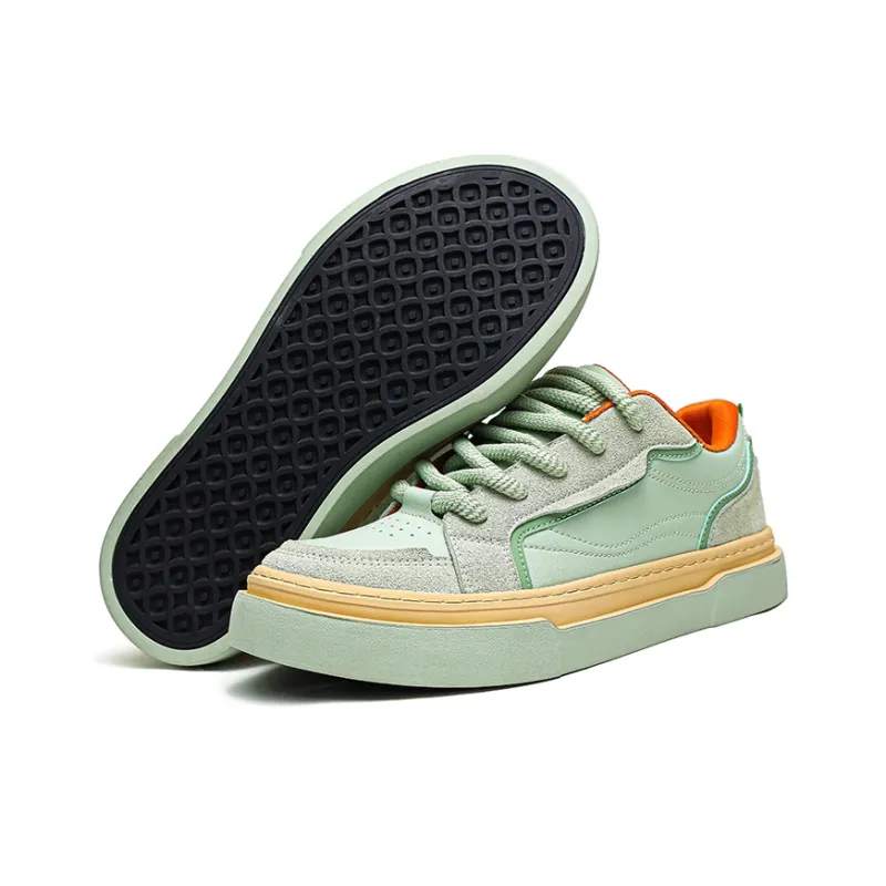 ESTEE GEEA Coverage Anti Slip Wear Resistant Lightweight Breathable Low Top Skateboard Shoes Unisex Green-4