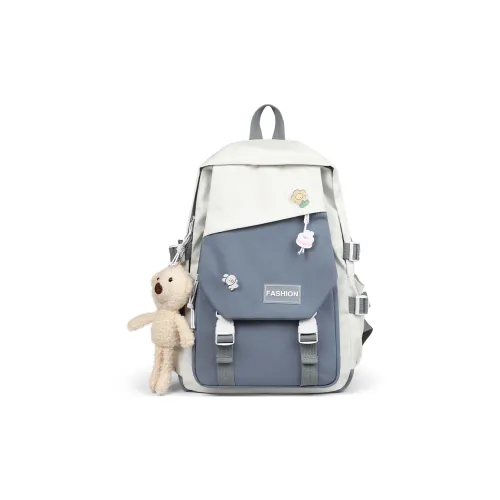 COMELY Nylon Fabric Backpack Laptop Bag Backpack Medium Size Women's Blue
