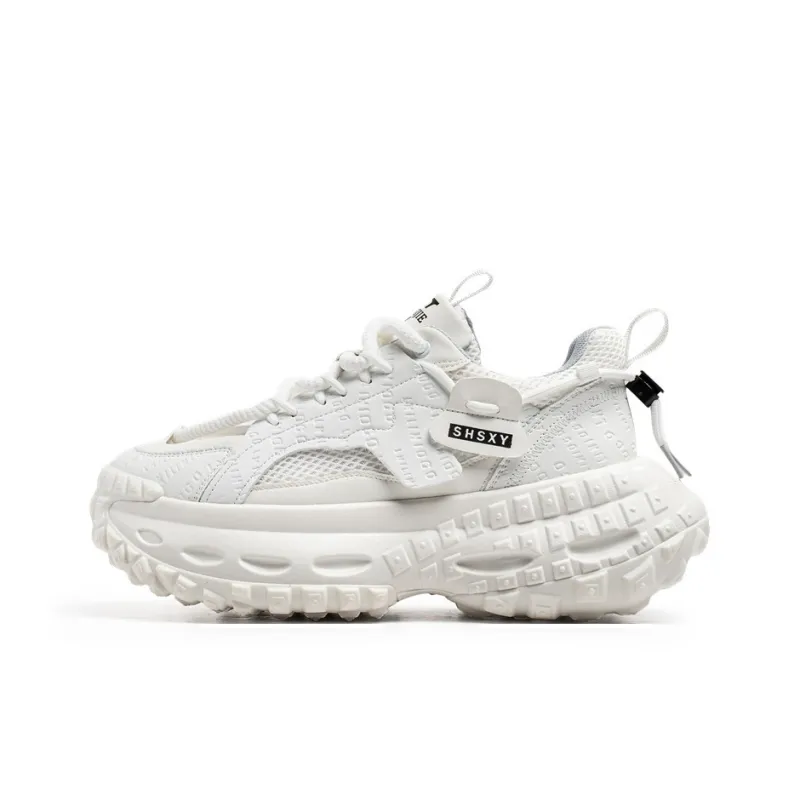 Kuding Cushioned Slip Resistant Abrasion Resistant Breathable Low Top Chunky Sneakers Men's-0