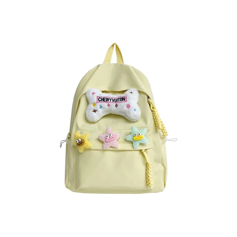 URBAN FOREST Composite Cloth Backpack Unisex Yellow/Pink/Black/Green/White-0