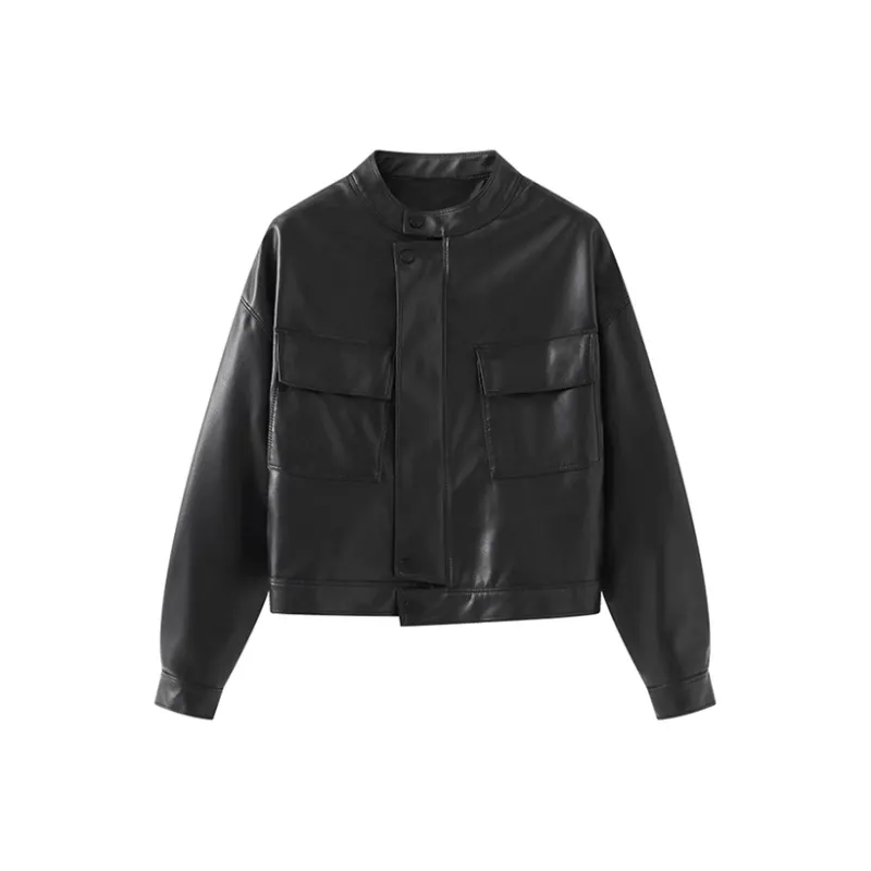 Classic Leather Jacket Exemplifies Unique Style Unisex-8