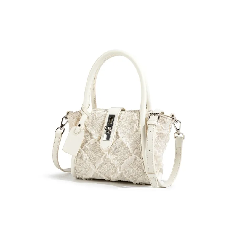 CAEISL&KCIEL PU Handbag Regular Women's White Diamond Pattern-2