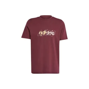 Adidas Clothing T-Shirts Men Burgundy