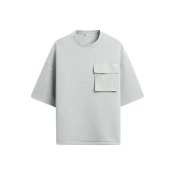 ZARA T Shirts Men Blue Gray