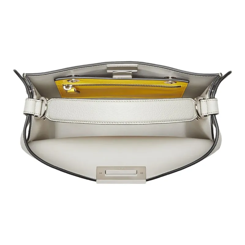 FENDI Peekaboo Calfskin Shoulder Bag Crossbody Bag Handbag Small Size Women's Multicolor-5