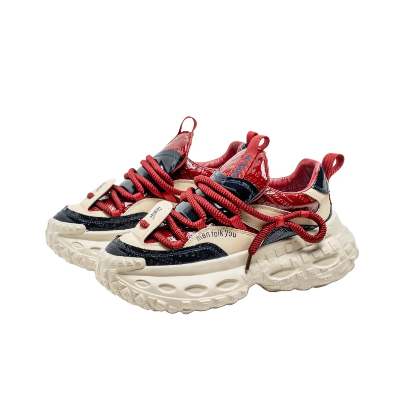 Team Bees Height Increasing Wear Resistant Slip Resistant Low Top Chunky Sneakers Men's-2