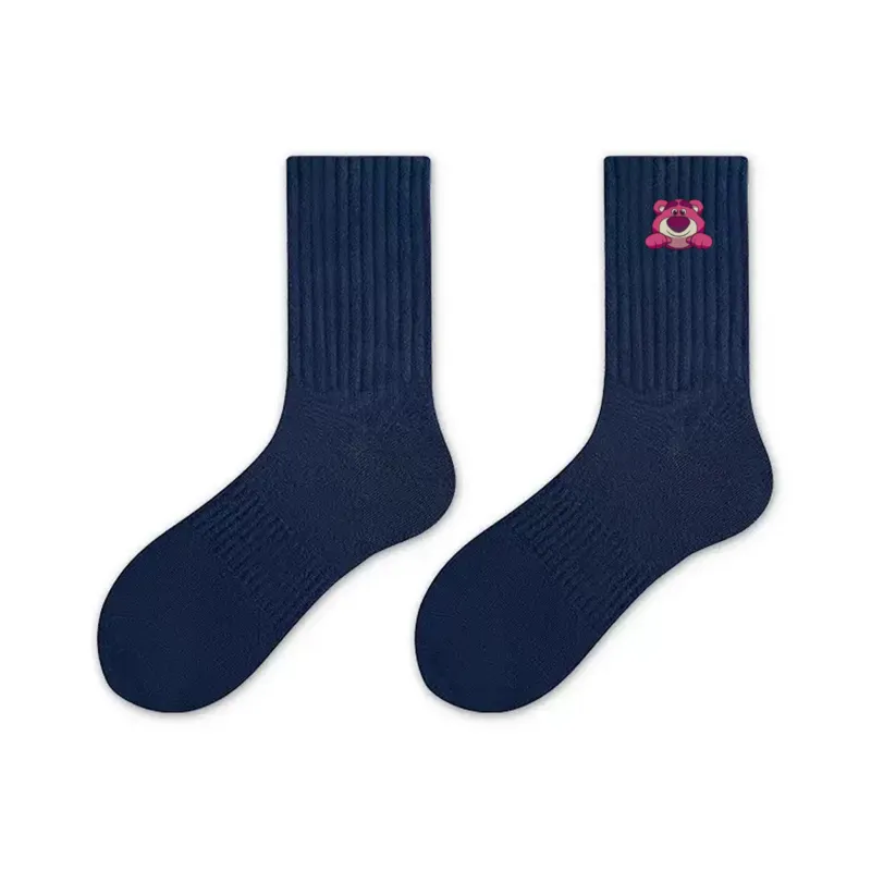Disney Strawberry Bear Series Mid Calf Socks Unisex Shopping Bag 4 Pack-7