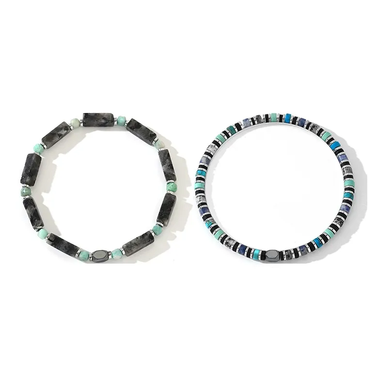 BYG Stainless Steel Hematite Bracelets Men's-5