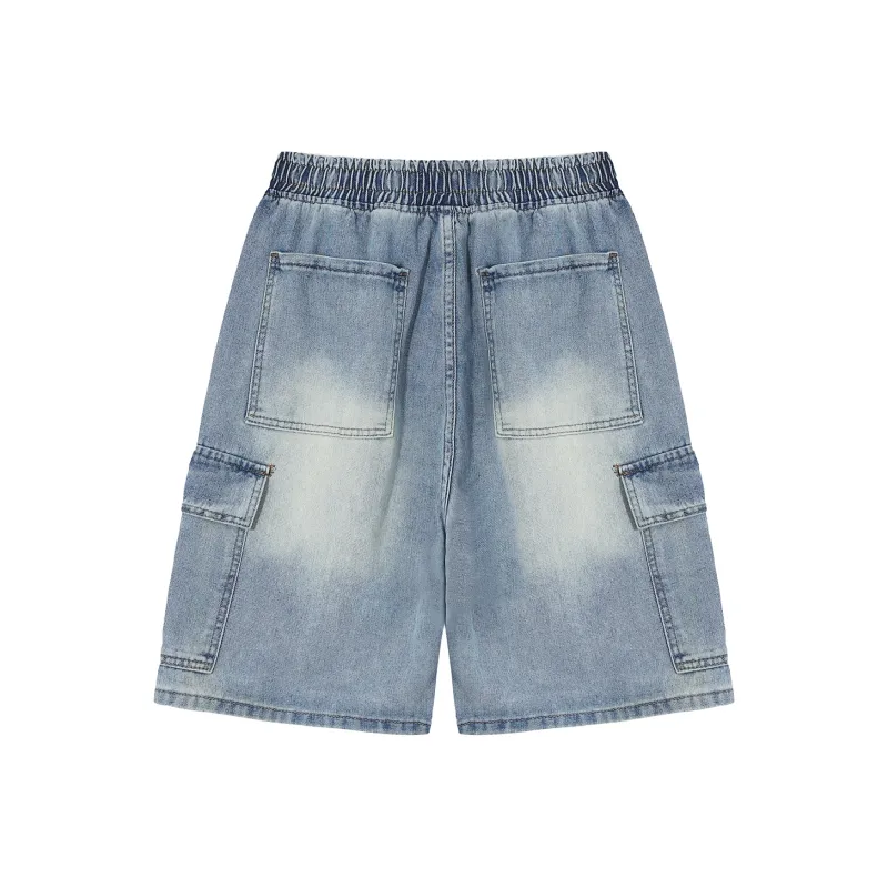 BIPOLAR Denim Shorts Unisex Light Blue-1