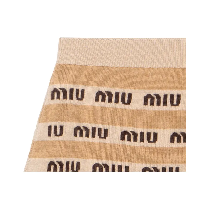 MIU MIU Casual Short Skirts Women's Brown-5