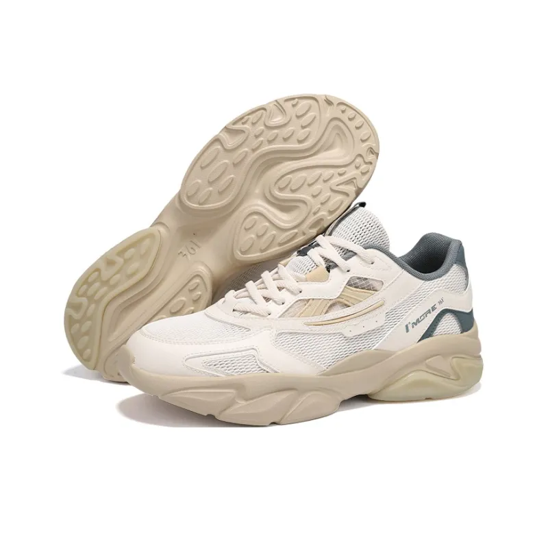 361° Cushioned Wear Resistant Breathable Lightweight Low Top Casual Shoes Men's Lotus Seed White Apricot Tea Brown-4
