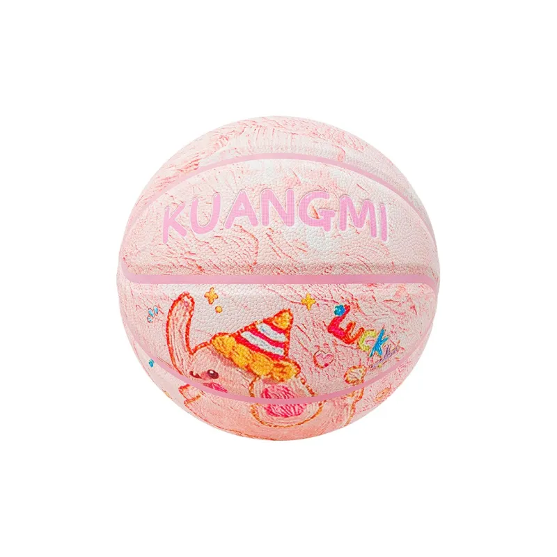 Kuangmi KMBB580 PU Basketball Pink Size 4 5 Size Street Training Kids'-13