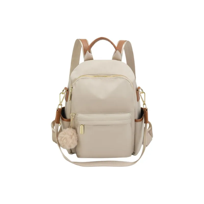 PAYOT Nylon Backpack Unisex Apricot/Coffee/Black-0