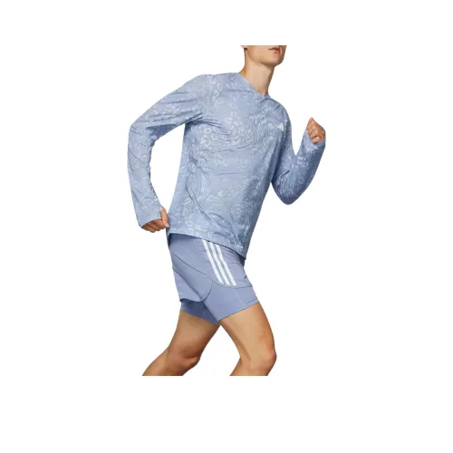 Adidas Free Shipping With AdiClub Own The Run Climacool 3 Stripes Long Sleeve Tee