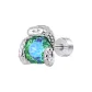 Snake-Shaped Green Rose Stud Earrings[Single]
