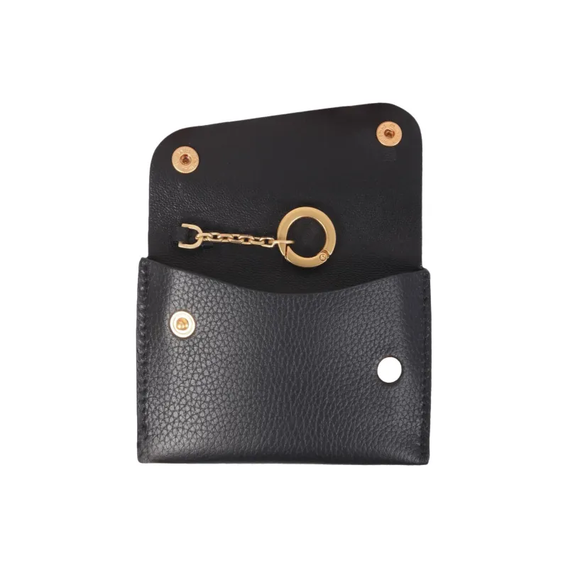Il Bisonte Leather Card Holder, Wallet Women's Brown/Black-8