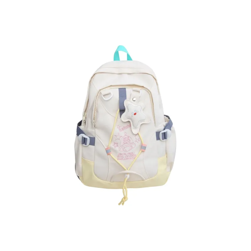 Travel Nylon Backpack Regular Unisex Blue/Yellow/Khaki-6