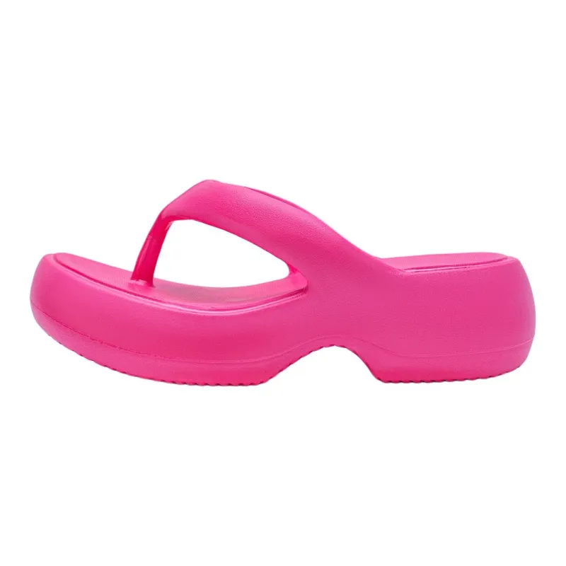 Soft EVA Ankle Platform Height Increasing Women's Flip Flops, Minimalist Style, Versatile Comfortable Home Slippers-0