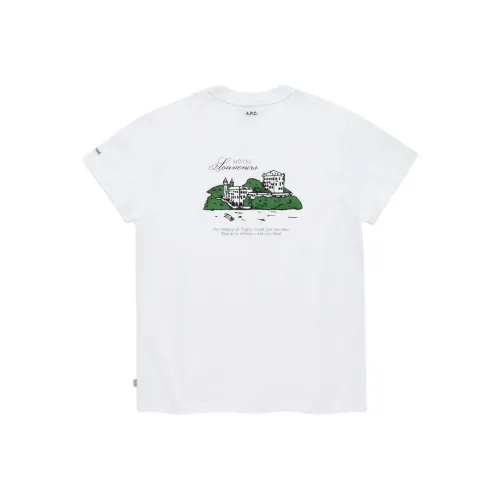 JJJJound A.P.C. 조인트 패러그래프 화이트 남녀공용 티셔츠