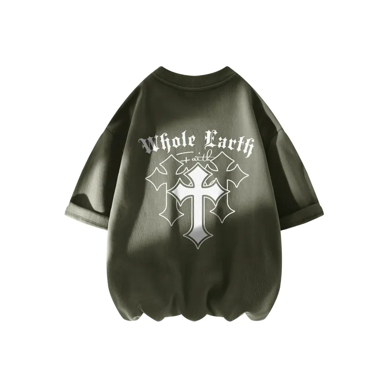WHOLE EARTH Short Sleeved T Shirts Summer Unisex-13