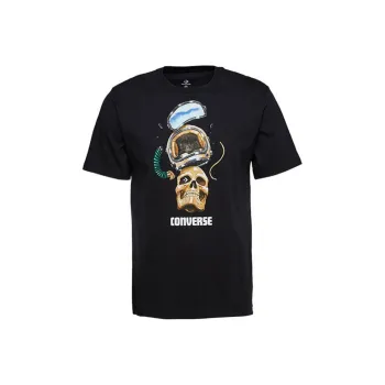 Converse Skull Helmet T Shirt Men's Black
