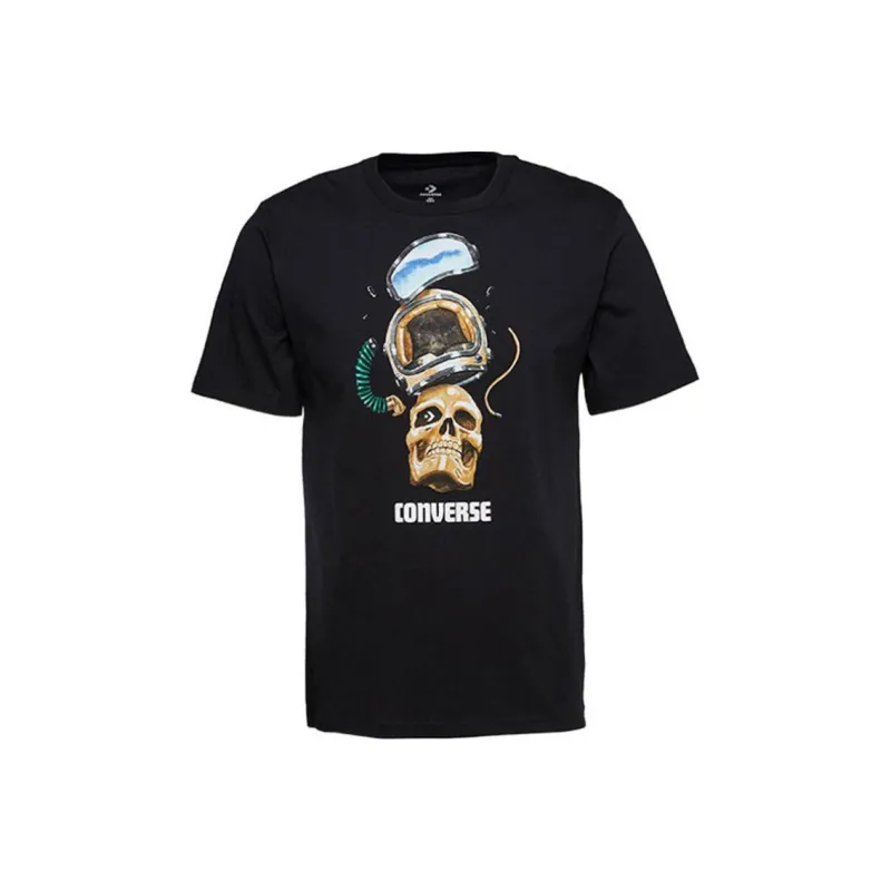 Converse Skull Helmet T Shirt Men's Black-0