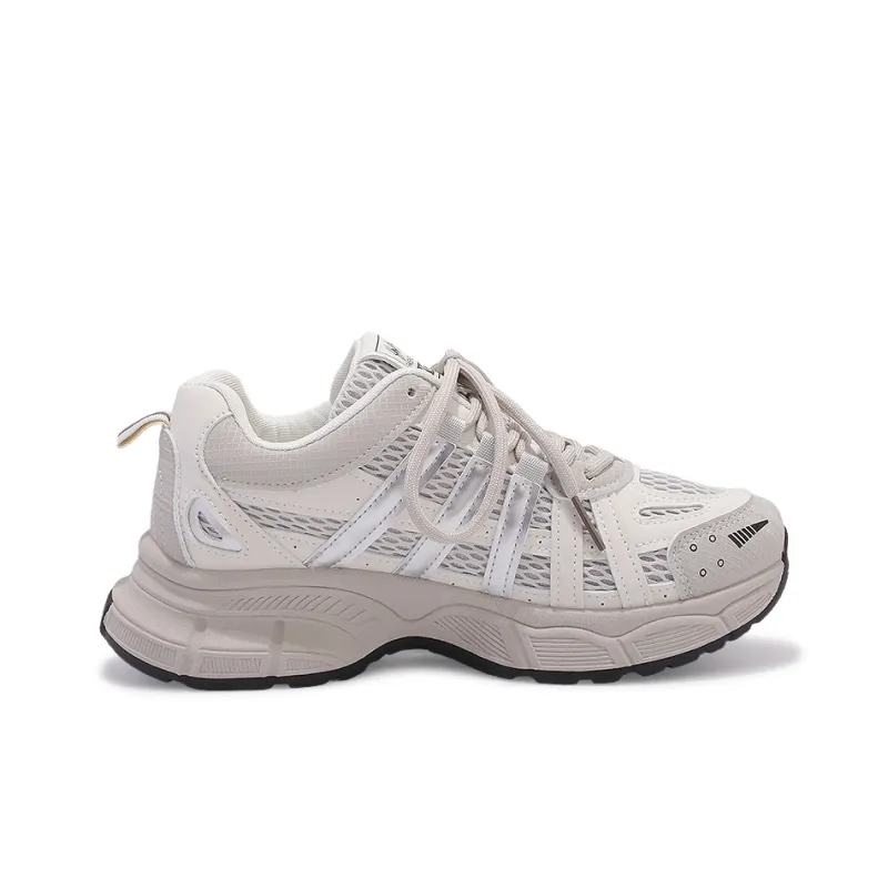 SNXR Non slip Lightweight Low Top Chunky Sneakers Women's Silver-1