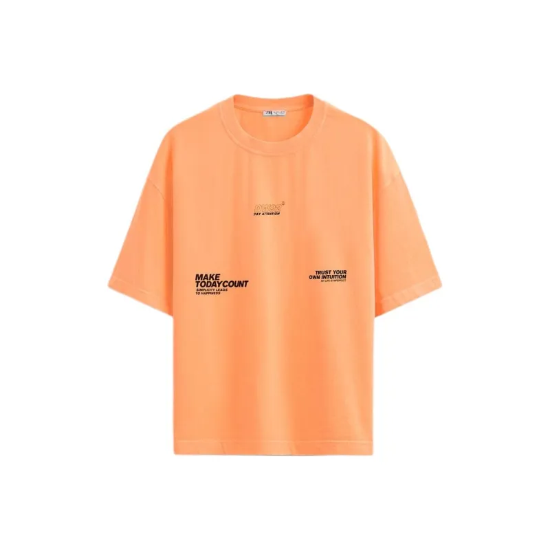 ZARA T-Shirts Men Neon Orange-0