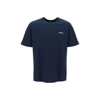 A.P.C Flocked Logo Crewneck T Shirt