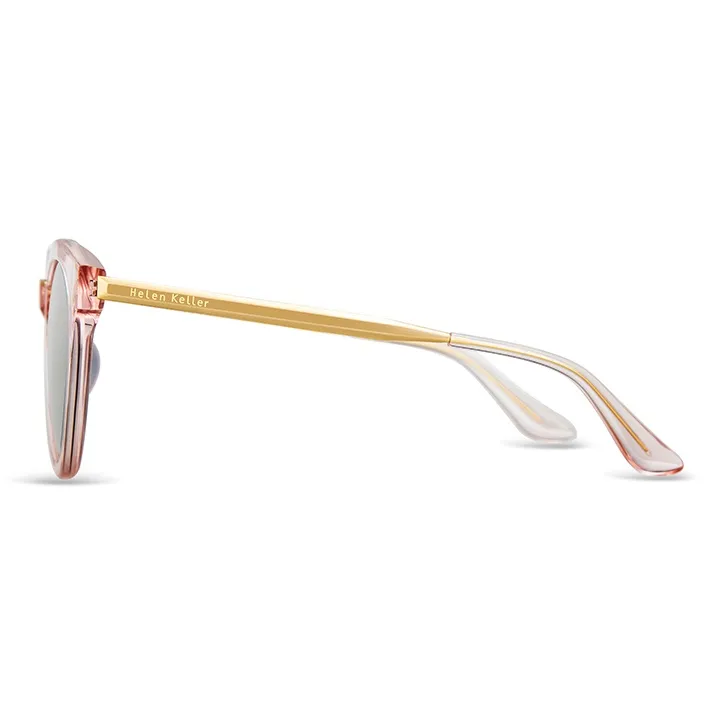 HELEN KELLER Plate Frame Oval Sunglasses Unisex-2