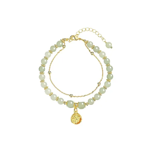 Schloney Hetian Jade Bracelets Pale Greenish White Jade Women's