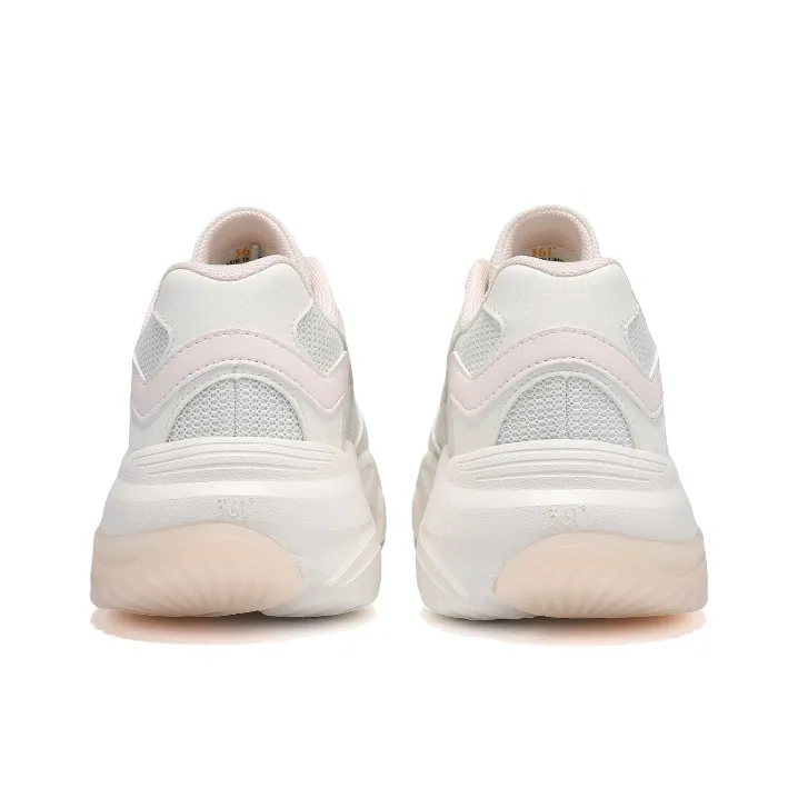 361° Anti Slip Wear Resistant Low Top Casual Shoes Women's Feather White Pink-5