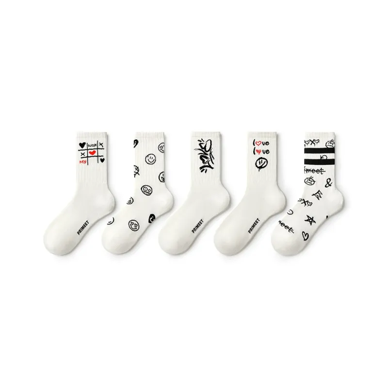 Primeet Mid Calf Socks Women's 3 Pack Trendy Socks-19