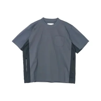 Sacai SS25 T Shirts Men Blue Gray