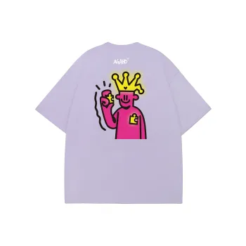 Guuka x AGAHO Short Sleeved T Shirts Unisex Light Purple