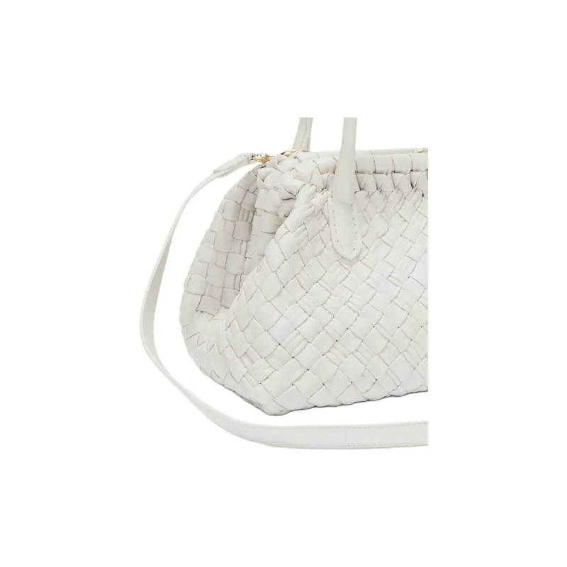 Furla Nappa Leather Boston Bag Shoulder Bag Crossbody Bag Handbag Large Size Women's Cotton Candy White-3