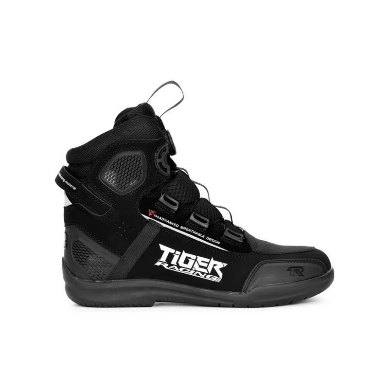 TR Tiger Pendant R1 Breathable Wear Resistant Protective Motorcycle Shoes Unisex Black-0